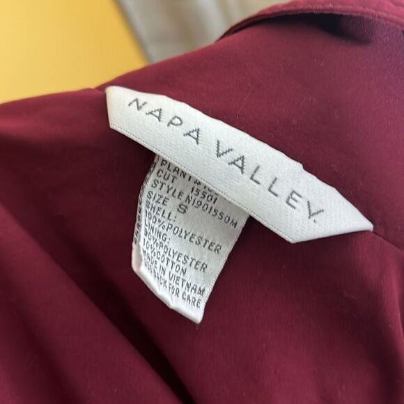 Napa Valley Vintage 90’s Burgundy Wind Breaker Jacket Coat Size Small - Picture 6 of 6